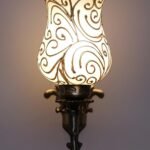 Antique Metal Wall Lamp with Multicolor Mosaic Glass -X(9.3×4.5×12 Inches)