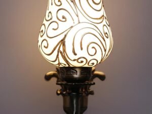 Antique Metal Wall Lamp with Multicolor Mosaic Glass -X(9.3x4.5x12 Inches)