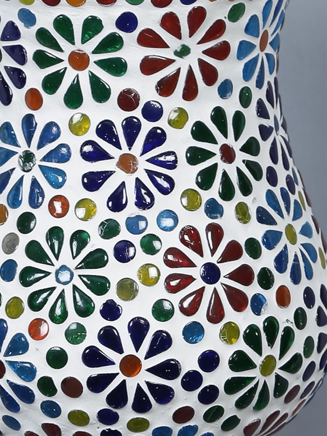 Antique Metal Fish Wall Lamp with Multicolor Mosaic Glass -Ag(8.5x4.5x14 Inches)