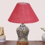 Multicolor Table Lamp | Artistic Mosaic Glass with Sturdy Wood Base | Decorative Ambient Light for Home D�cor | Perfect Blend of Modern & Traditional Style – Model DG109
