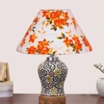 Multicolor Table Lamp | Artistic Mosaic Glass with Sturdy Wood Base | Decorative Ambient Light for Home D�cor | Perfect Blend of Modern & Traditional Style – Model DG114