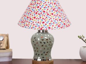 Multicolor Table Lamp | Artistic Mosaic Glass with Sturdy Wood Base | Decorative Ambient Light for Home D�cor | Perfect Blend of Modern & Traditional Style - Model DG140