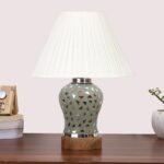 Multicolor Table Lamp | Artistic Mosaic Glass with Sturdy Wood Base | Decorative Ambient Light for Home D�cor | Perfect Blend of Modern & Traditional Style – Model DG143