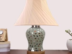 Multicolor Table Lamp | Artistic Mosaic Glass with Sturdy Wood Base | Decorative Ambient Light for Home D�cor | Perfect Blend of Modern & Traditional Style - Model DG144