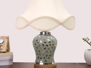 Multicolor Table Lamp | Artistic Mosaic Glass with Sturdy Wood Base | Decorative Ambient Light for Home D�cor | Perfect Blend of Modern & Traditional Style - Model DG146