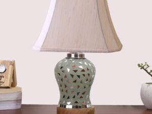 Multicolor Table Lamp | Artistic Mosaic Glass with Sturdy Wood Base | Decorative Ambient Light for Home D�cor | Perfect Blend of Modern & Traditional Style - Model DG149