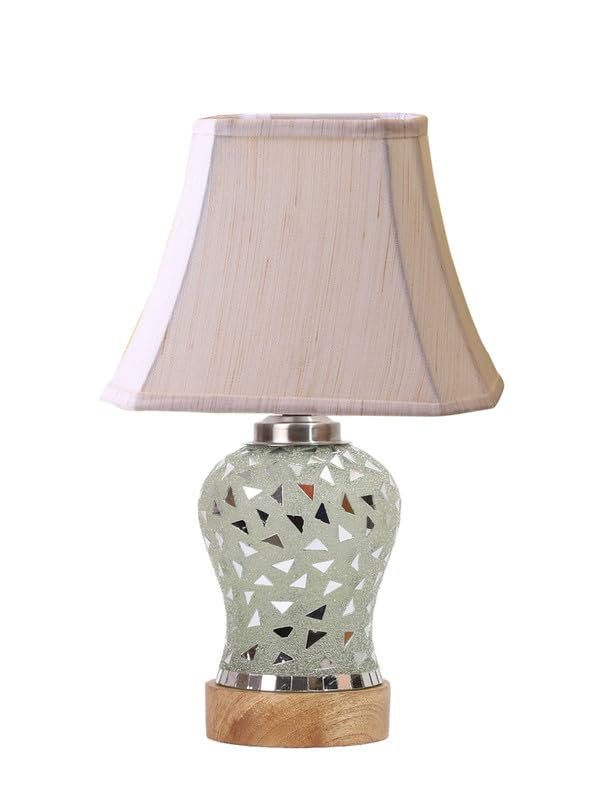 Multicolor Table Lamp | Artistic Mosaic Glass with Sturdy Wood Base | Decorative Ambient Light for Home D�cor | Perfect Blend of Modern & Traditional Style - Model DG149