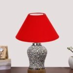 Multicolor Table Lamp | Artistic Mosaic Glass with Sturdy Wood Base | Decorative Ambient Light for Home D�cor | Perfect Blend of Modern & Traditional Style – Model DG153