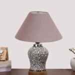 Multicolor Table Lamp | Artistic Mosaic Glass with Sturdy Wood Base | Decorative Ambient Light for Home D�cor | Perfect Blend of Modern & Traditional Style – Model DG156