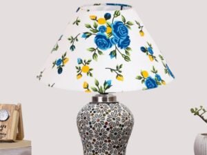 Multicolor Table Lamp | Artistic Mosaic Glass with Sturdy Wood Base | Decorative Ambient Light for Home D�cor | Perfect Blend of Modern & Traditional Style - Model DG163
