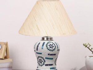 Multicolor Table Lamp | Artistic Mosaic Glass with Sturdy Wood Base | Decorative Ambient Light for Home D�cor | Perfect Blend of Modern & Traditional Style - Model DG176