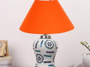 Multicolor Table Lamp | Artistic Mosaic Glass with Sturdy Wood Base | Decorative Ambient Light for Home D�cor | Perfect Blend of Modern & Traditional Style - Model DG179