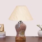 Multicolor Table Lamp | Artistic Mosaic Glass with Sturdy Wood Base | Decorative Ambient Light for Home D�cor | Perfect Blend of Modern & Traditional Style – Model DG201