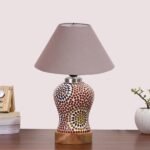 Multicolor Table Lamp | Artistic Mosaic Glass with Sturdy Wood Base | Decorative Ambient Light for Home D�cor | Perfect Blend of Modern & Traditional Style – Model DG206