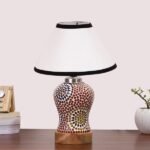 Multicolor Table Lamp | Artistic Mosaic Glass with Sturdy Wood Base | Decorative Ambient Light for Home D�cor | Perfect Blend of Modern & Traditional Style – Model DG207