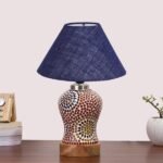 Multicolor Table Lamp | Artistic Mosaic Glass with Sturdy Wood Base | Decorative Ambient Light for Home D�cor | Perfect Blend of Modern & Traditional Style – Model DG212