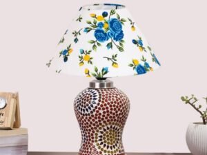 Multicolor Table Lamp | Artistic Mosaic Glass with Sturdy Wood Base | Decorative Ambient Light for Home D�cor | Perfect Blend of Modern & Traditional Style - Model DG213