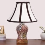 Multicolor Table Lamp | Artistic Mosaic Glass with Sturdy Wood Base | Decorative Ambient Light for Home D�cor | Perfect Blend of Modern & Traditional Style – Model DG217