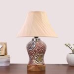 Multicolor Table Lamp | Artistic Mosaic Glass with Sturdy Wood Base | Decorative Ambient Light for Home D�cor | Perfect Blend of Modern & Traditional Style – Model DG219