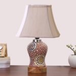 Multicolor Table Lamp | Artistic Mosaic Glass with Sturdy Wood Base | Decorative Ambient Light for Home D�cor | Perfect Blend of Modern & Traditional Style – Model DG224