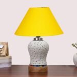 Multicolor Table Lamp | Artistic Mosaic Glass with Sturdy Wood Base | Decorative Ambient Light for Home D�cor | Perfect Blend of Modern & Traditional Style – Model DG230