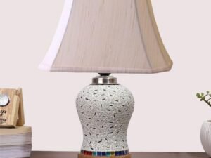 Multicolor Table Lamp | Artistic Mosaic Glass with Sturdy Wood Base | Decorative Ambient Light for Home D�cor | Perfect Blend of Modern & Traditional Style - Model DG249