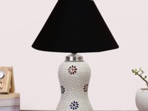Multicolor Table Lamp | Artistic Mosaic Glass with Sturdy Wood Base | Decorative Ambient Light for Home D�cor | Perfect Blend of Modern & Traditional Style - Model DG252