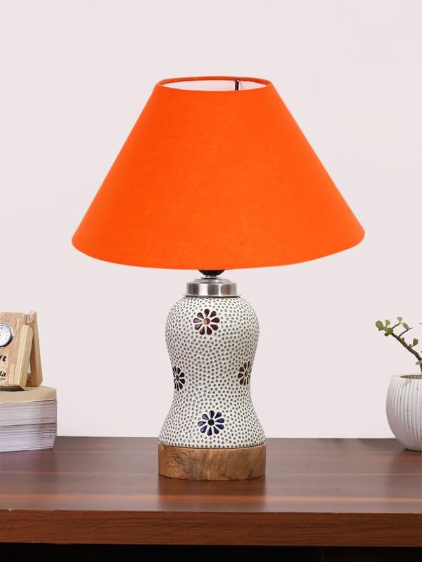 Multicolor Table Lamp | Artistic Mosaic Glass with Sturdy Wood Base | Decorative Ambient Light for Home D�cor | Perfect Blend of Modern & Traditional Style – Model DG254