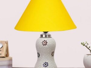 Multicolor Table Lamp | Artistic Mosaic Glass with Sturdy Wood Base | Decorative Ambient Light for Home D�cor | Perfect Blend of Modern & Traditional Style - Model DG255