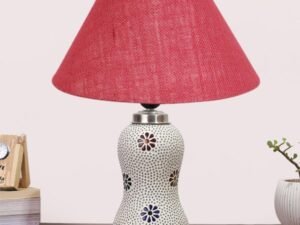 Multicolor Table Lamp | Artistic Mosaic Glass with Sturdy Wood Base | Decorative Ambient Light for Home D�cor | Perfect Blend of Modern & Traditional Style - Model DG259