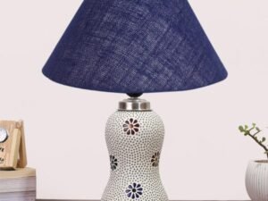 Multicolor Table Lamp | Artistic Mosaic Glass with Sturdy Wood Base | Decorative Ambient Light for Home D�cor | Perfect Blend of Modern & Traditional Style - Model DG262