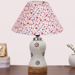 Multicolor Table Lamp | Artistic Mosaic Glass with Sturdy Wood Base | Decorative Ambient Light for Home D�cor | Perfect Blend of Modern & Traditional Style – Model DG265