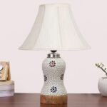 Multicolor Table Lamp | Artistic Mosaic Glass with Sturdy Wood Base | Decorative Ambient Light for Home D�cor | Perfect Blend of Modern & Traditional Style – Model DG266