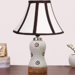 Multicolor Table Lamp | Artistic Mosaic Glass with Sturdy Wood Base | Decorative Ambient Light for Home D�cor | Perfect Blend of Modern & Traditional Style – Model DG267