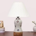 Multicolor Table Lamp | Artistic Mosaic Glass with Sturdy Wood Base | Decorative Ambient Light for Home D�cor | Perfect Blend of Modern & Traditional Style – Model DG268