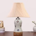 Multicolor Table Lamp | Artistic Mosaic Glass with Sturdy Wood Base | Decorative Ambient Light for Home D�cor | Perfect Blend of Modern & Traditional Style – Model DG269