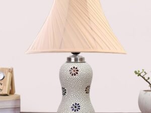 Multicolor Table Lamp | Artistic Mosaic Glass with Sturdy Wood Base | Decorative Ambient Light for Home D�cor | Perfect Blend of Modern & Traditional Style - Model DG269