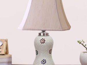 Multicolor Table Lamp | Artistic Mosaic Glass with Sturdy Wood Base | Decorative Ambient Light for Home D�cor | Perfect Blend of Modern & Traditional Style - Model DG274