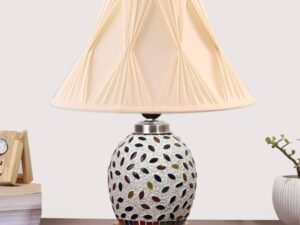 Multicolor Table Lamp | Artistic Mosaic Glass with Sturdy Wood Base | Decorative Ambient Light for Home D�cor | Perfect Blend of Modern & Traditional Style - Model DG295