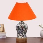 Multicolor Table Lamp | Artistic Mosaic Glass with Sturdy Wood Base | Decorative Ambient Light for Home D�cor | Perfect Blend of Modern & Traditional Style – Model DG304