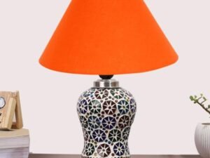 Multicolor Table Lamp | Artistic Mosaic Glass with Sturdy Wood Base | Decorative Ambient Light for Home D�cor | Perfect Blend of Modern & Traditional Style - Model DG304