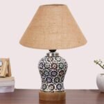 Multicolor Table Lamp | Artistic Mosaic Glass with Sturdy Wood Base | Decorative Ambient Light for Home D�cor | Perfect Blend of Modern & Traditional Style – Model DG308