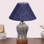 Multicolor Table Lamp | Artistic Mosaic Glass with Sturdy Wood Base | Decorative Ambient Light for Home D�cor | Perfect Blend of Modern & Traditional Style – Model DG312