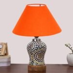 Multicolor Table Lamp | Artistic Mosaic Glass with Sturdy Wood Base | Decorative Ambient Light for Home D�cor | Perfect Blend of Modern & Traditional Style – Model DG329