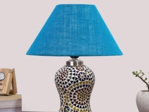 Multicolor Table Lamp | Artistic Mosaic Glass with Sturdy Wood Base | Decorative Ambient Light for Home D�cor | Perfect Blend of Modern & Traditional Style - Model DG336