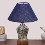Multicolor Table Lamp | Artistic Mosaic Glass with Sturdy Wood Base | Decorative Ambient Light for Home D�cor | Perfect Blend of Modern & Traditional Style – Model DG337