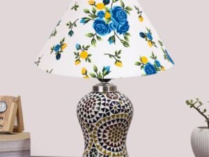 Multicolor Table Lamp | Artistic Mosaic Glass with Sturdy Wood Base | Decorative Ambient Light for Home D�cor | Perfect Blend of Modern & Traditional Style - Model DG338