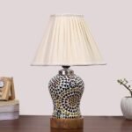Multicolor Table Lamp | Artistic Mosaic Glass with Sturdy Wood Base | Decorative Ambient Light for Home D�cor | Perfect Blend of Modern & Traditional Style – Model DG350