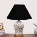 Multicolor Table Lamp | Artistic Mosaic Glass with Sturdy Wood Base | Decorative Ambient Light for Home D�cor | Perfect Blend of Modern & Traditional Style – Model DG352
