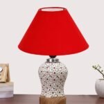 Multicolor Table Lamp | Artistic Mosaic Glass with Sturdy Wood Base | Decorative Ambient Light for Home D�cor | Perfect Blend of Modern & Traditional Style – Model DG353